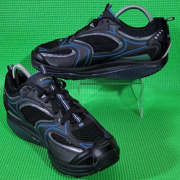 Skechers Black and Blue Athletic Shoes - Picture 2 of 8